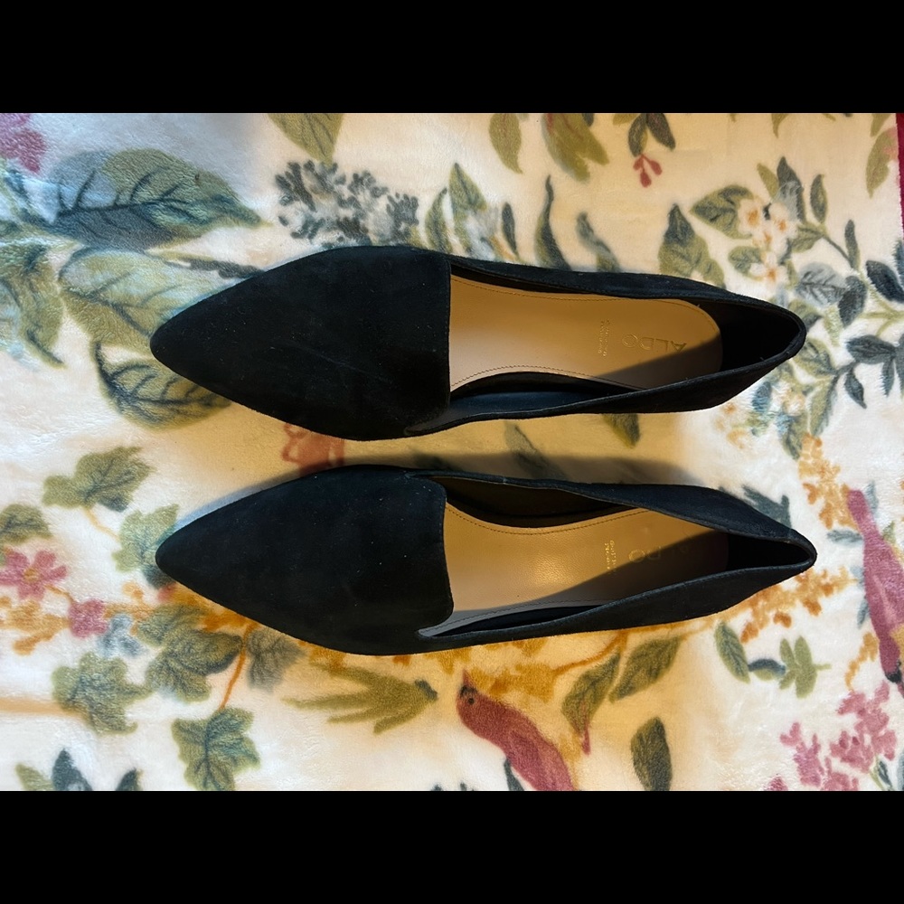 Black suede black heels